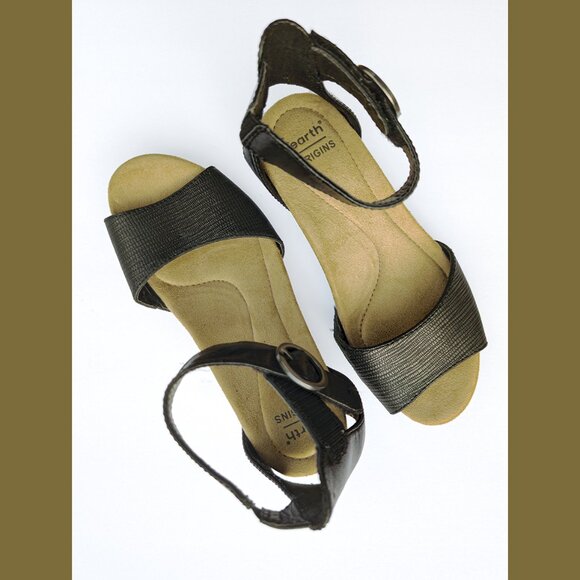 Earth Origins Kendra Kane Wedge Black Size 7M - Picture 1 of 8